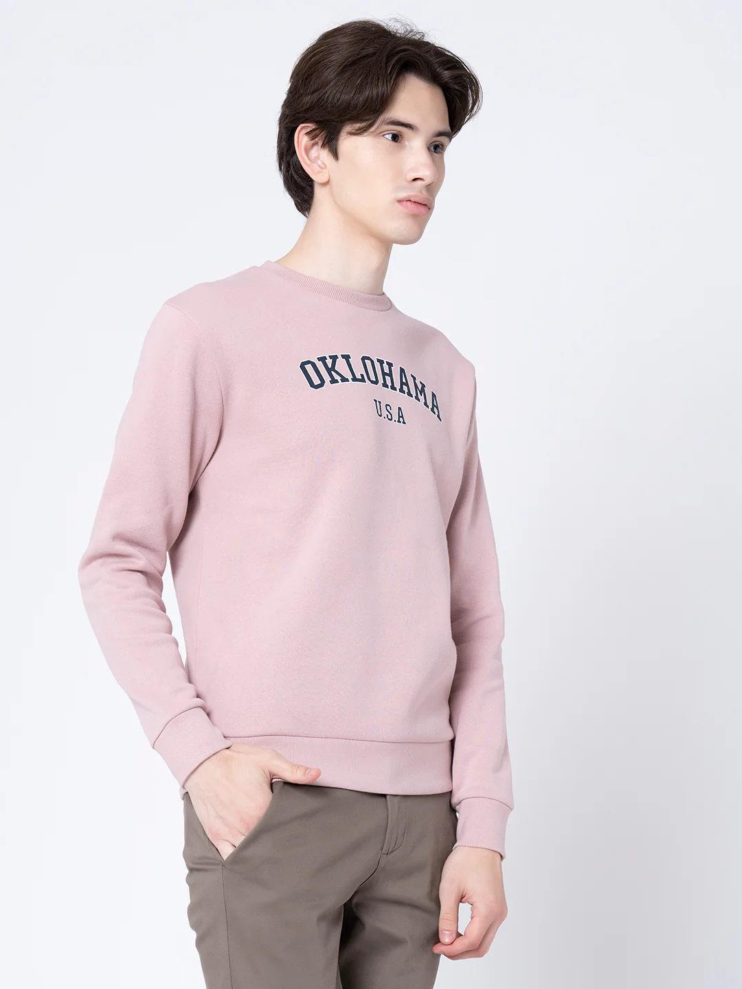 Men's Dusky Pink Printed Sweatshirt - Image 7