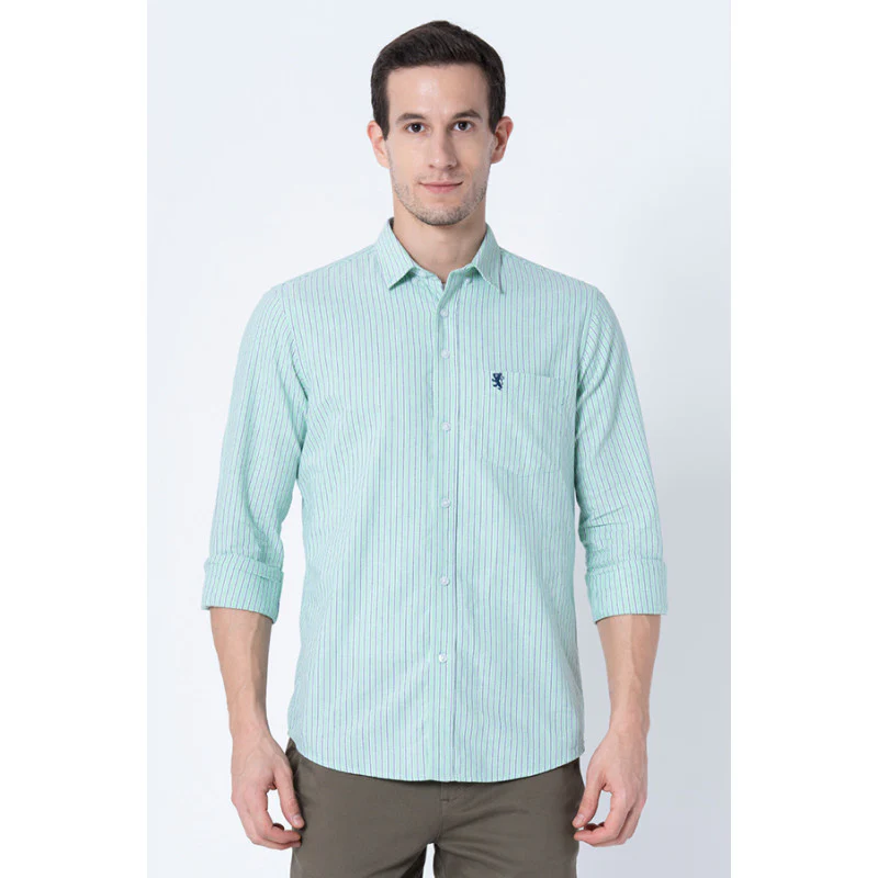 Men Green Striped Shirts