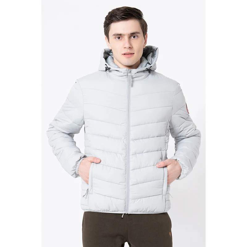 Men's Grey Solid Jacket