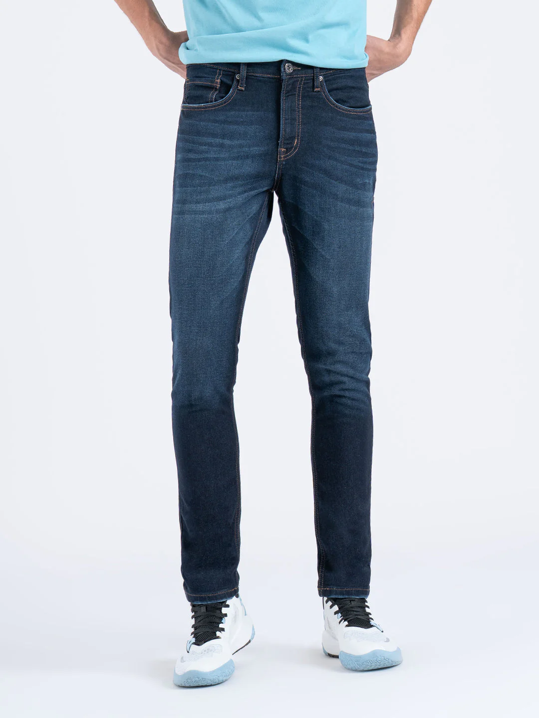 Men's Knitted Skinny Fit Denim Jeans