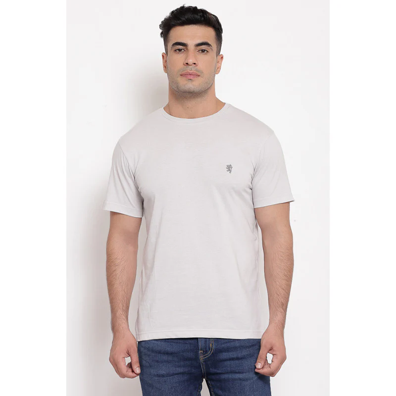 Men's Light Grey Half Sleeve T-Shirt