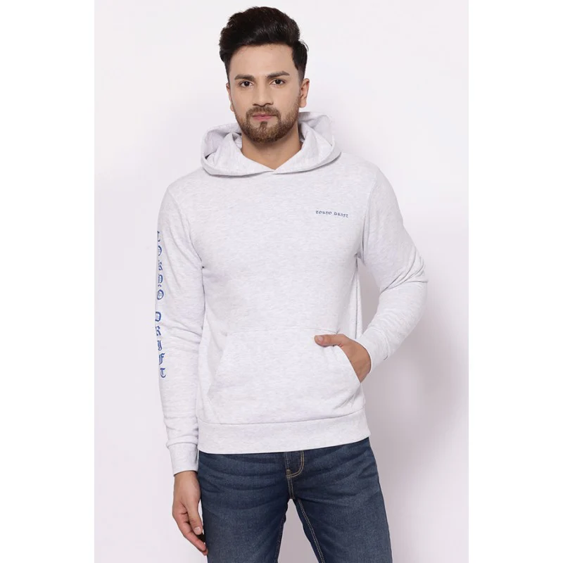 Men's Light Grey Melange Hoodies