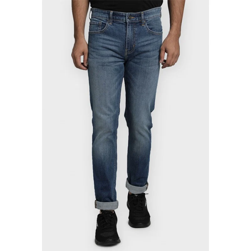 Men's Light Indigo Cotton Elastane Skinny Fit Jeans
