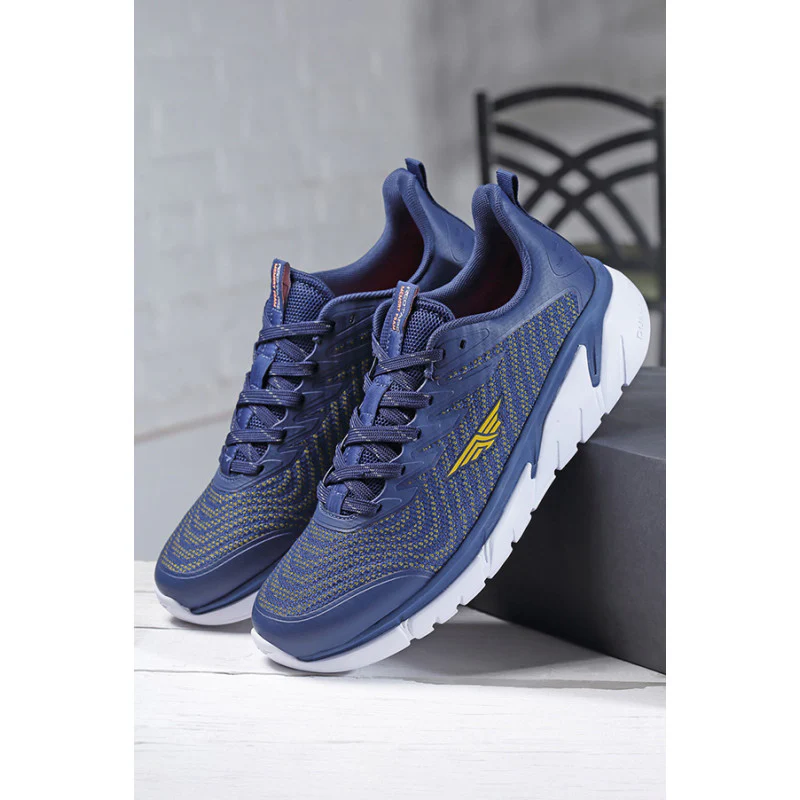 Men Navy And Mustard Walking Shoes