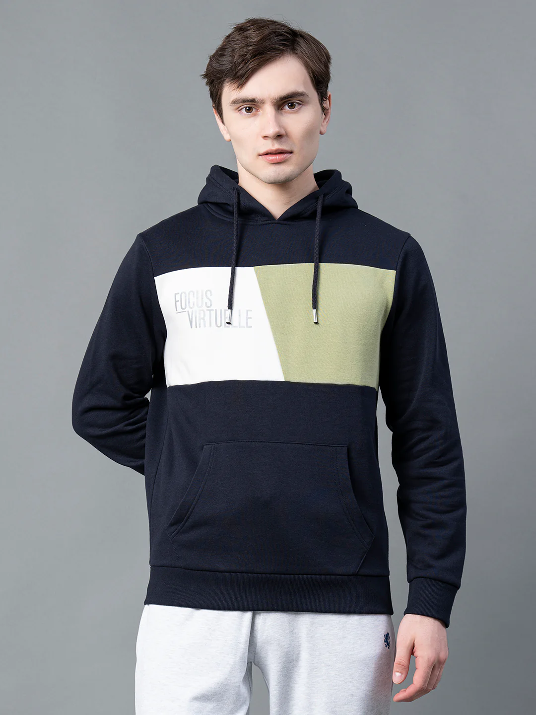 Men's Navy Graphic Print Hoodie