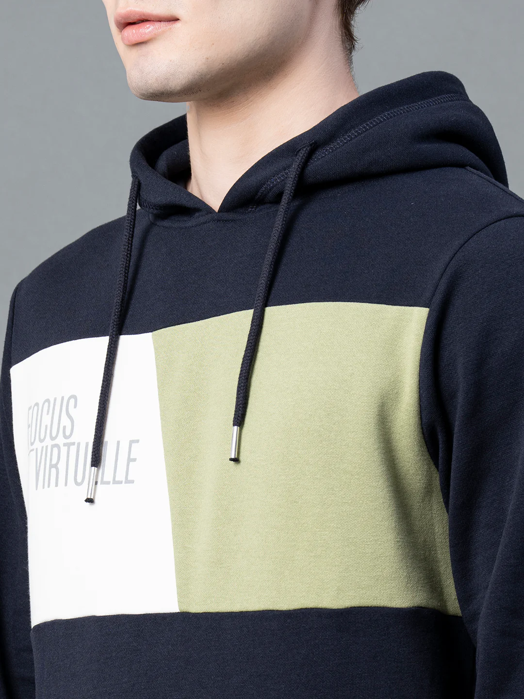 Men's Navy Graphic Print Hoodie - Image 5