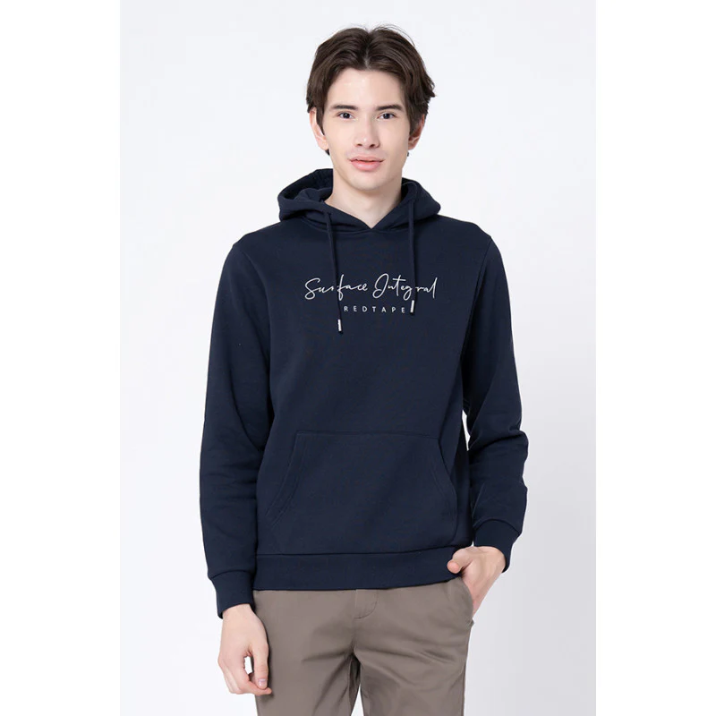 Men's Navy Printed Hoodie