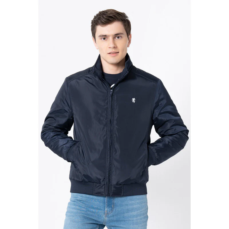 Men's Navy Solid Jacket