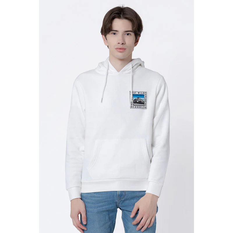 Men's Off White Graphic Print Hoodie