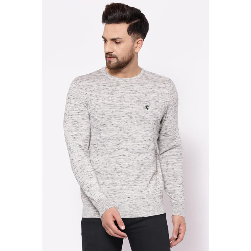 Men's Off White Melange Sweater