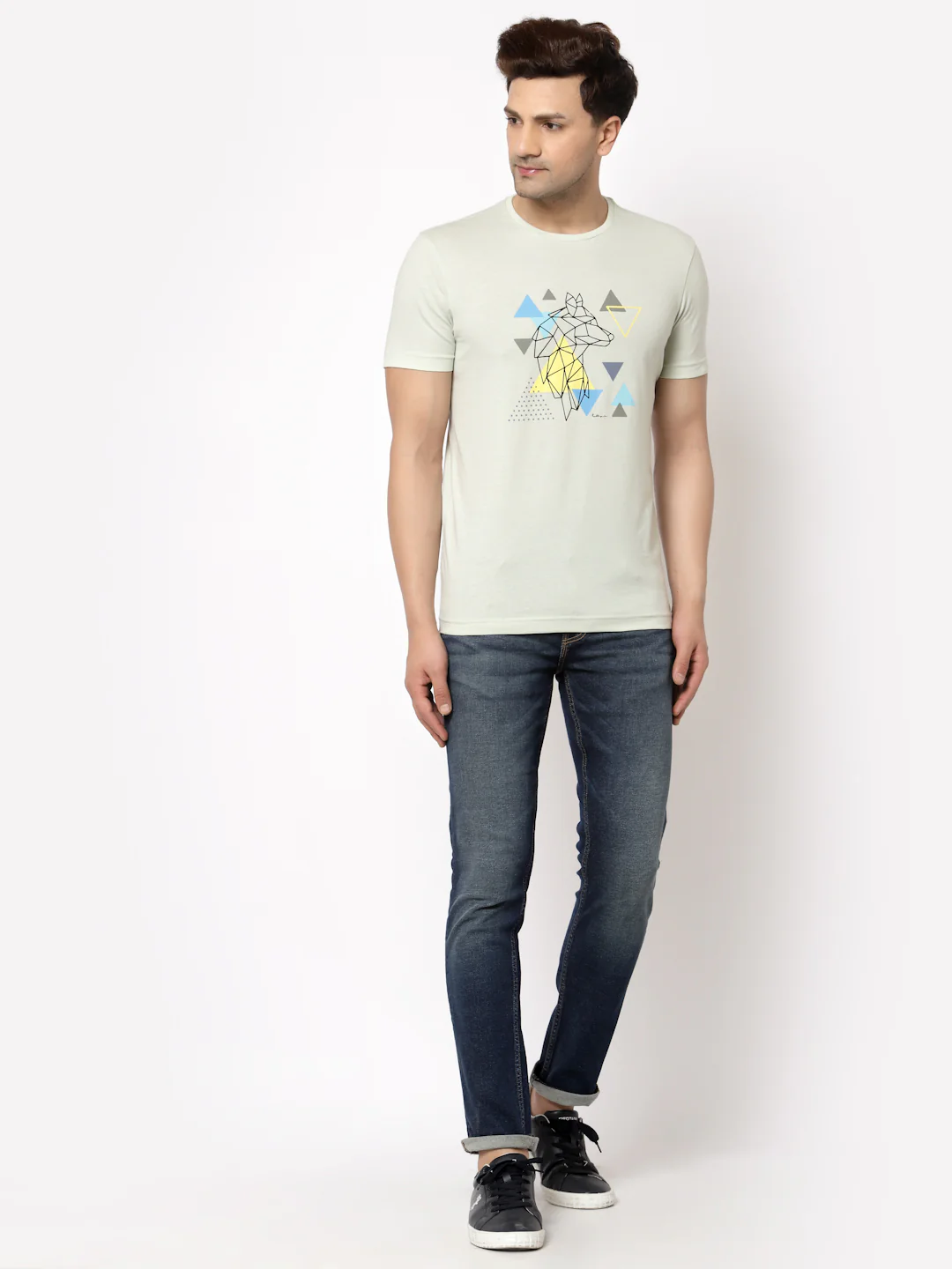Men's Pista Round Neck Pure Cotton Graphic Print T-Shirt - Image 5