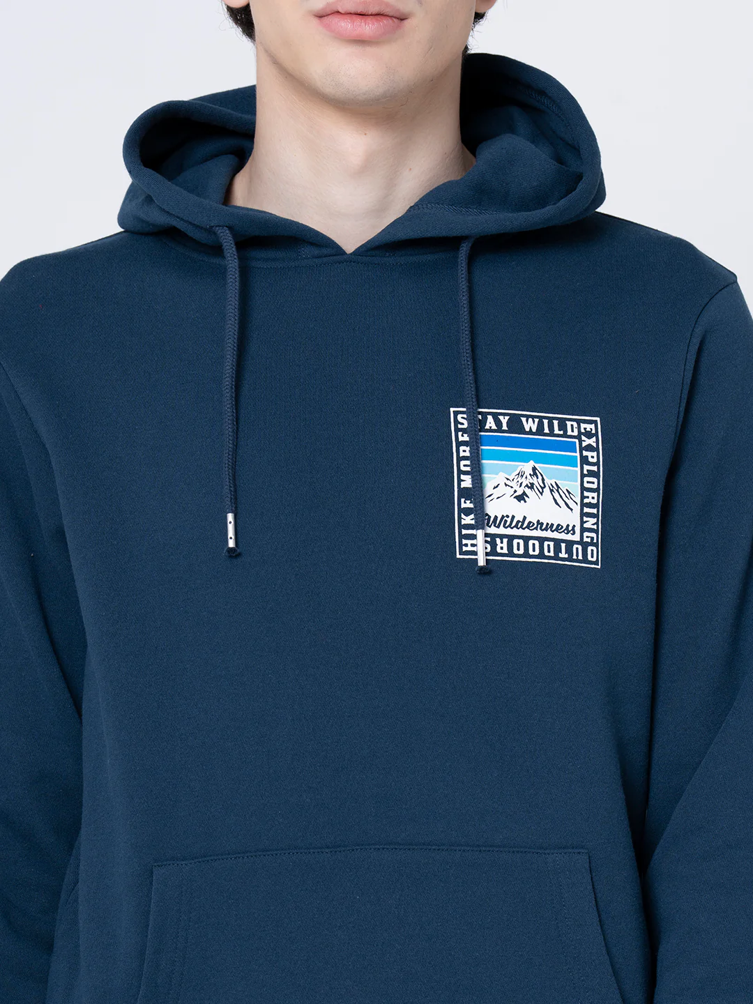 Men's Slate Blue Graphic Print Hoodie - Image 5