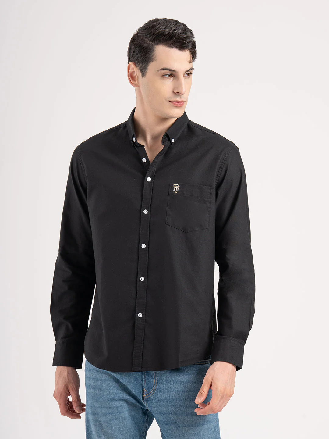 Mens Solid Oxford Shirt