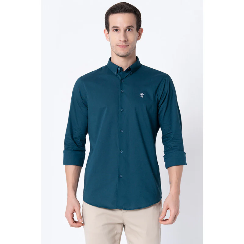 Men Teal Solid Shirts