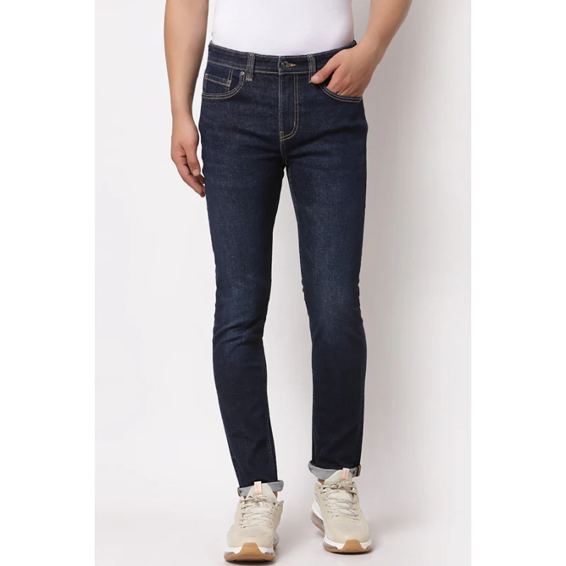 Men Tinted Dark Blue Jeans