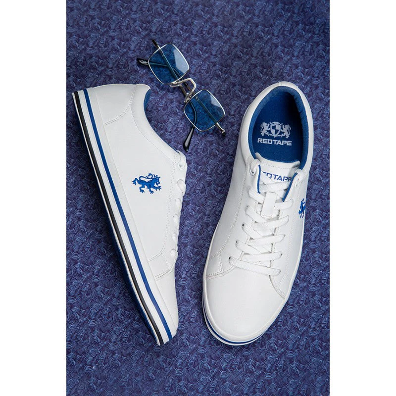 Men's White And Blue Sneakers
