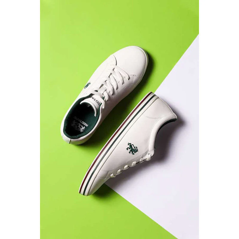 Men's White And Emerald Sneakers