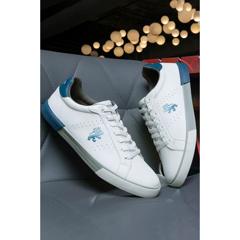 Men's White/Blue Sneakers
