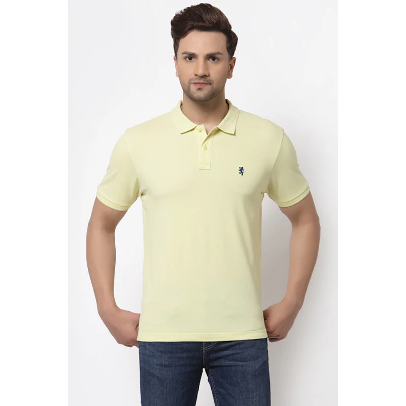 Men's Yellow Polo Neck T-Shirt
