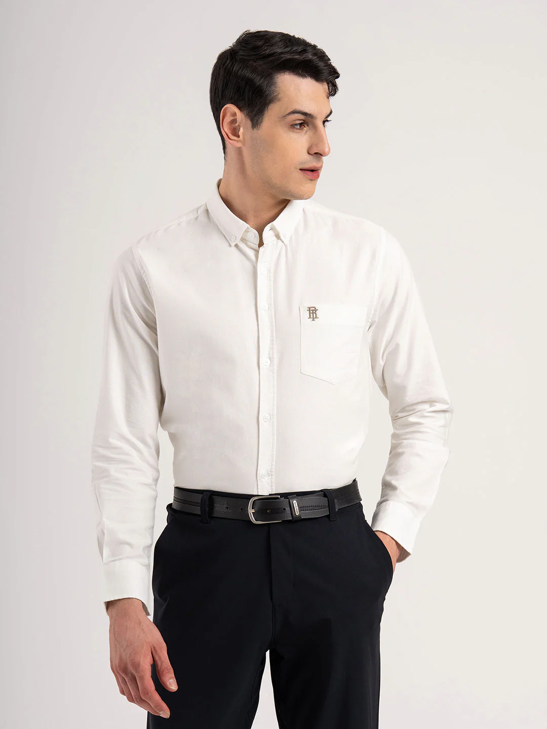 Mens Solid Oxford Shirt
