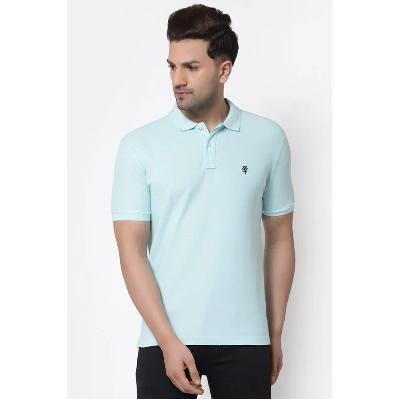 Mint Blue Solid Pure Cotton Men's T-Shirt