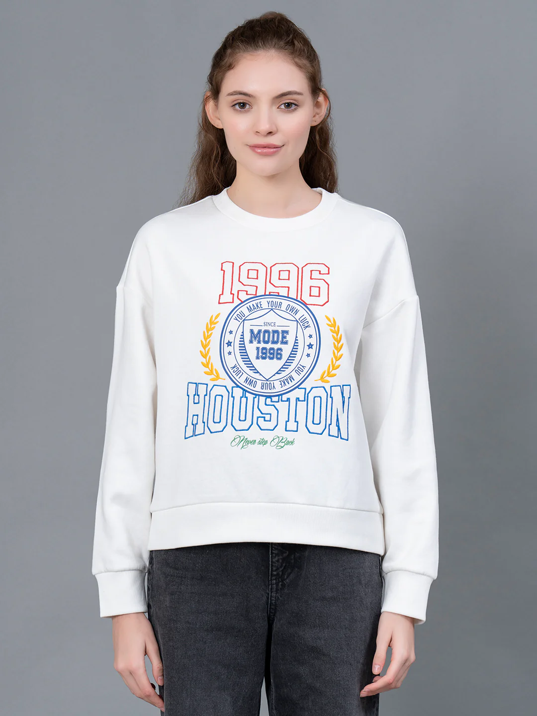 Off White Casual Sweatshirt for Women