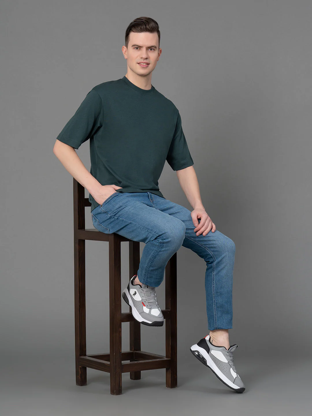 Oversized Round Neck T-Shirt for Men - Image 5