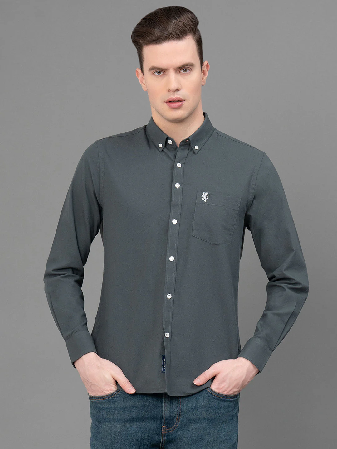 Dark Sage Oxford Shirt for Men