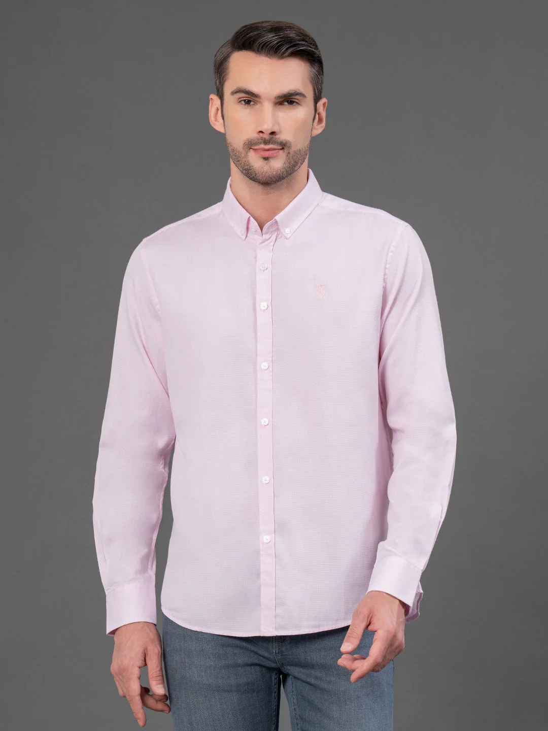 Pink Dobby Shirt for Men