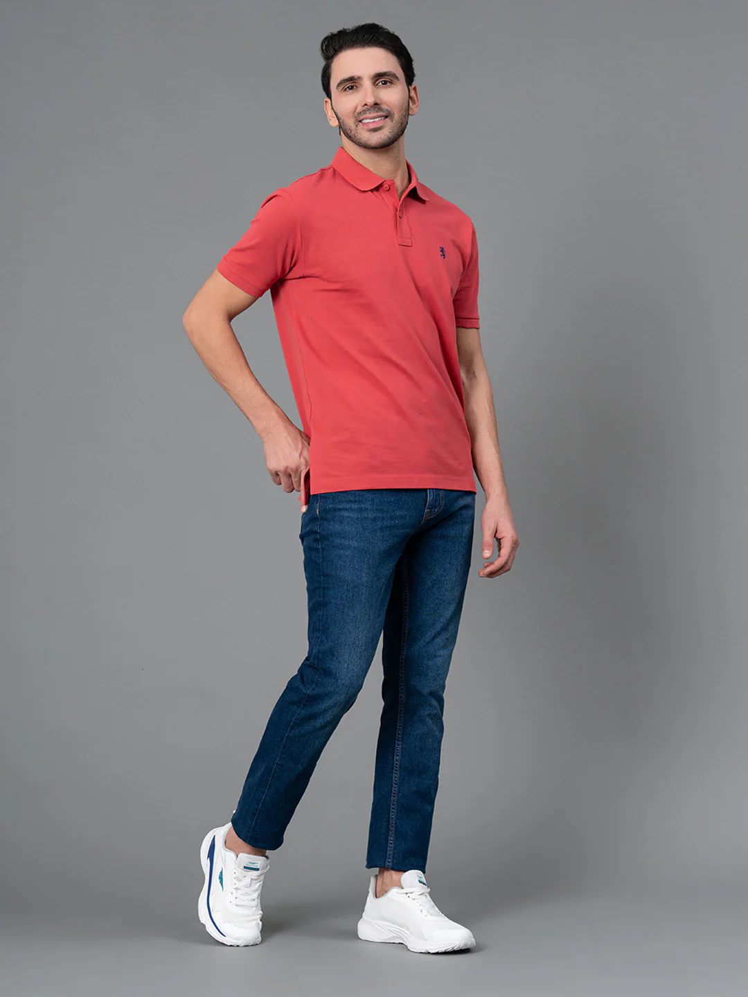 Pink Men Polo T-Shirt - Image 5