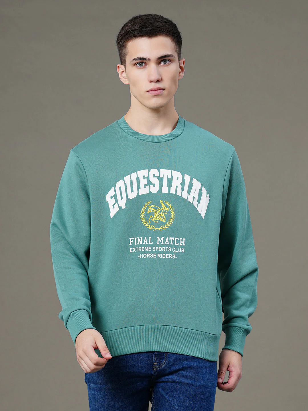 Round Neck Graphic Sweatshirt for Men