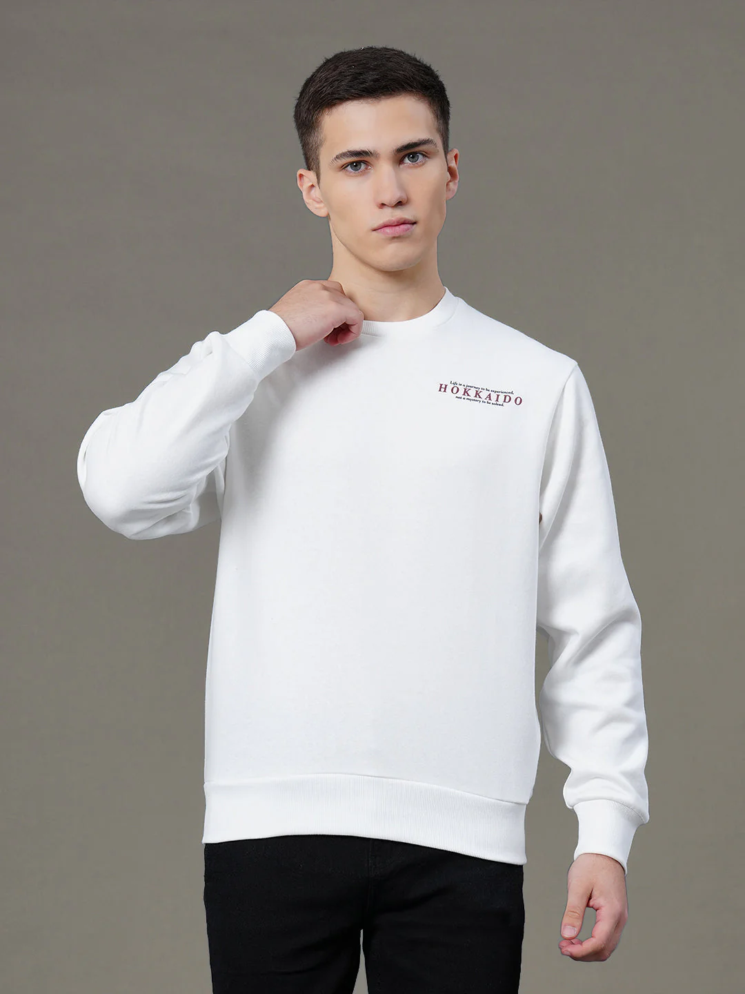 Round Neck Graphic Sweatshirt for Men