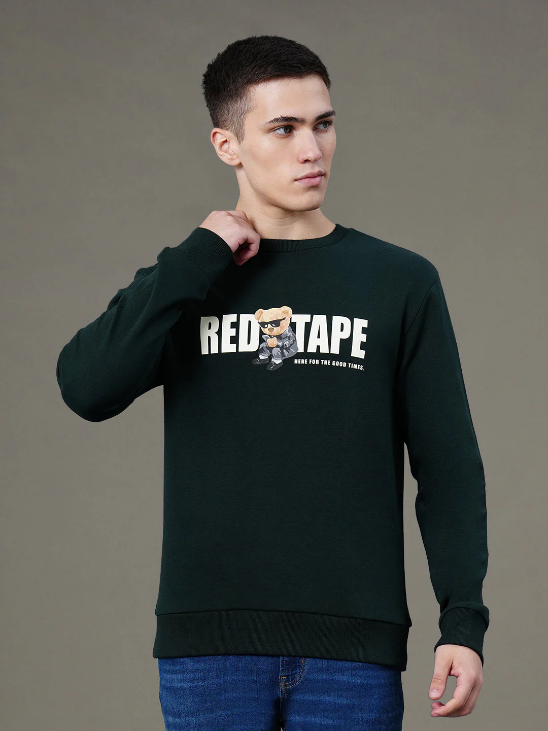 Round Neck Graphic Sweatshirt for Men