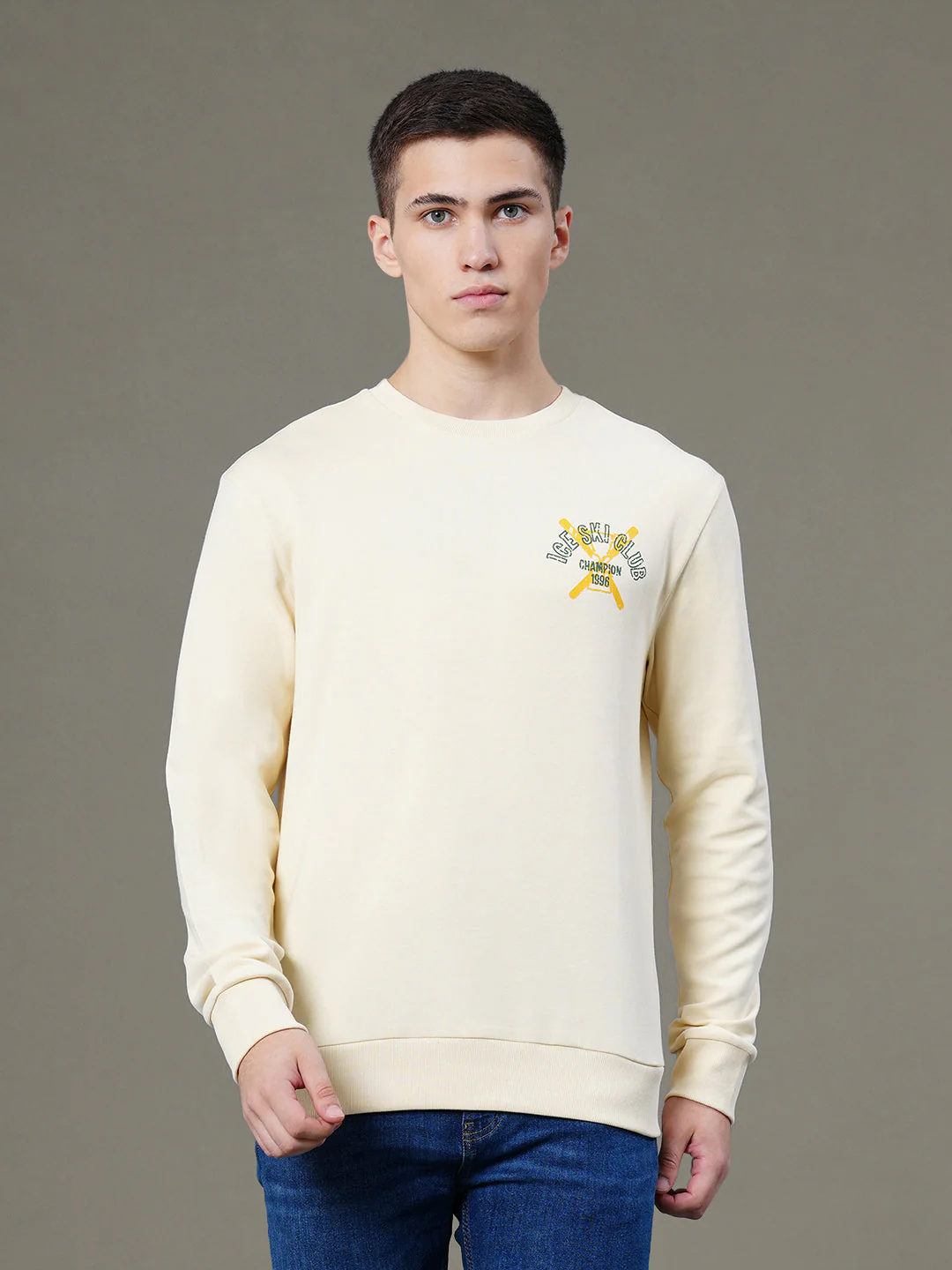 Round Neck Graphic Sweatshirt for Men