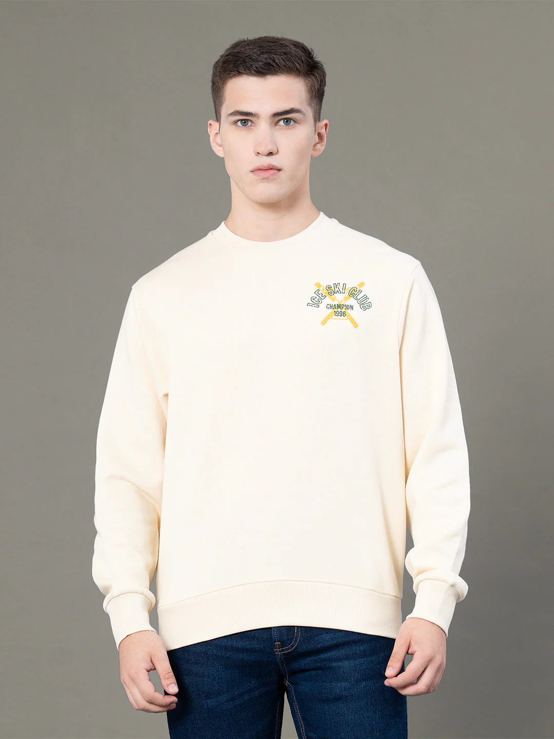 Round Neck Graphic Sweatshirt for Men