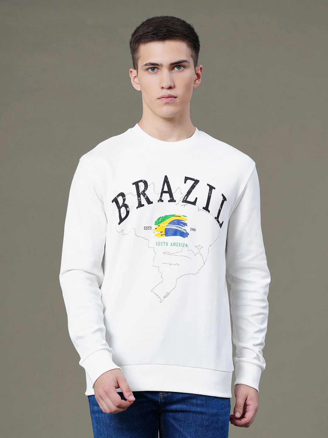 Round Neck Graphic Sweatshirt for Men