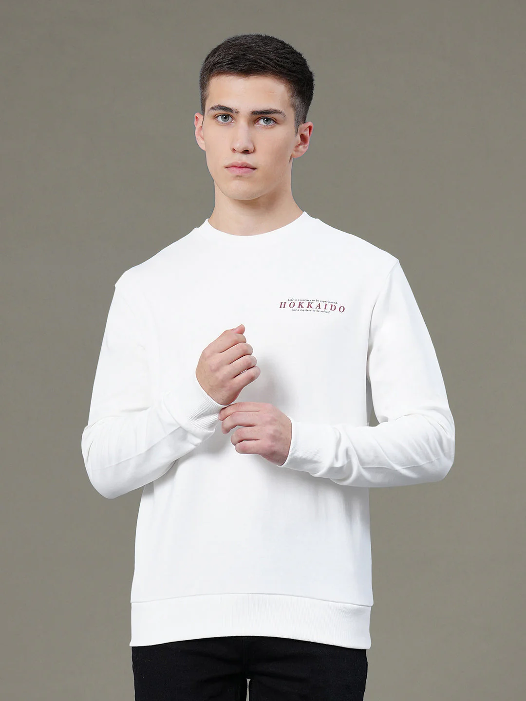 Round Neck Graphic Sweatshirt for Men