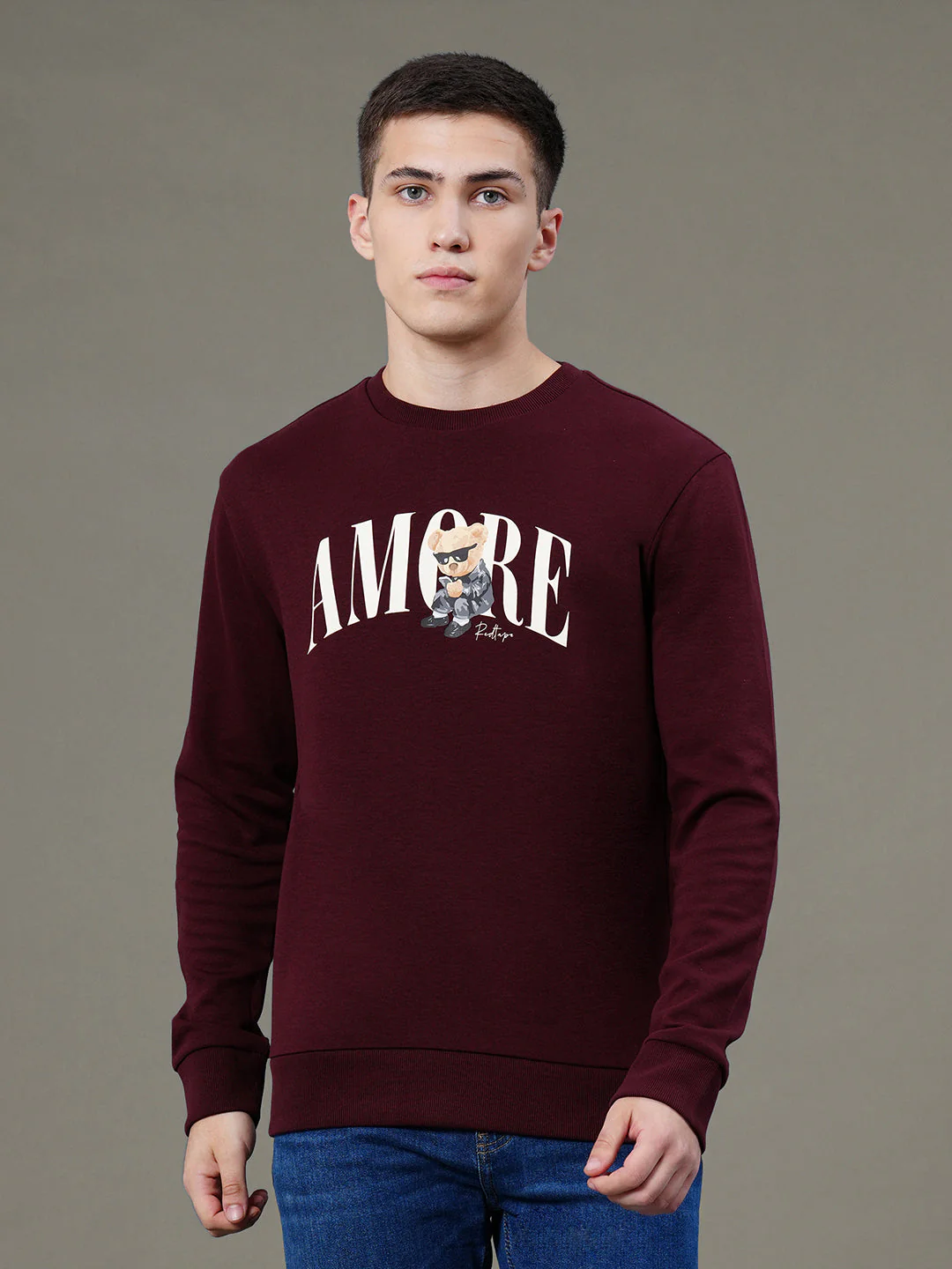 Round Neck Graphic Sweatshirt for Men