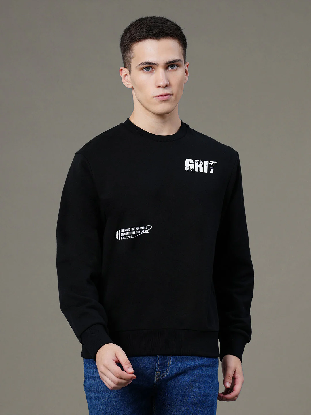 Round Neck Graphic Sweatshirt for Men