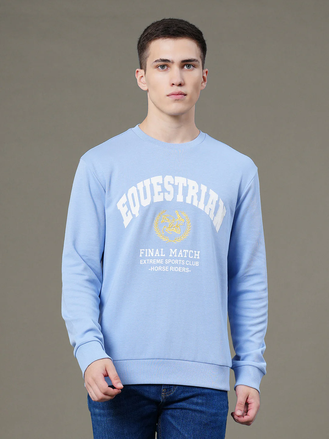 Round Neck Graphic Sweatshirt for Men