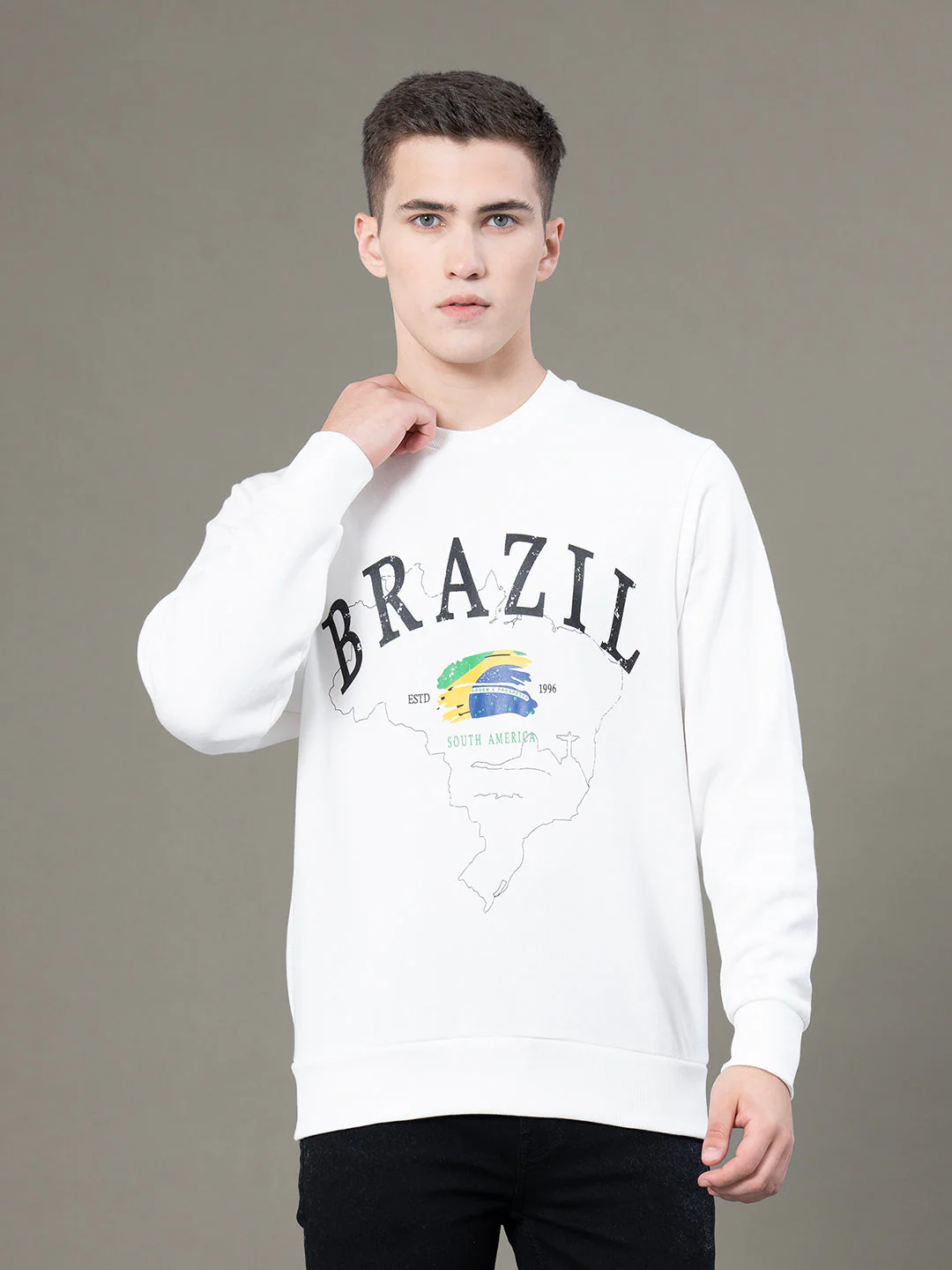 Round Neck Graphic Sweatshirt for Men