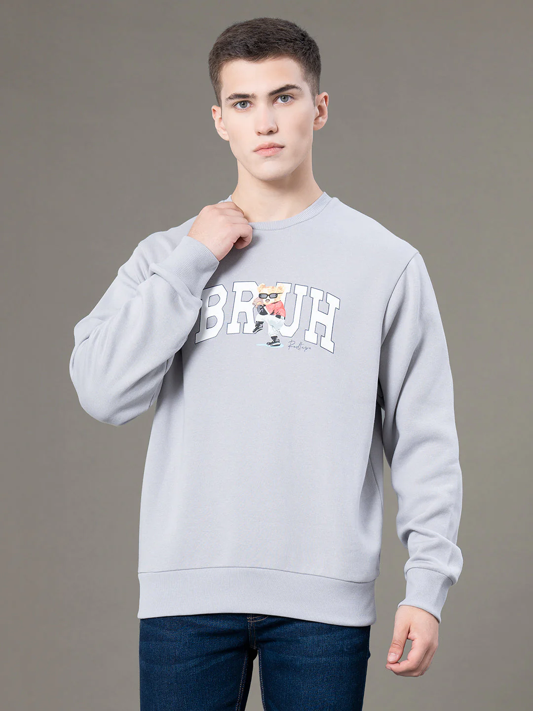 Round Neck Graphic Sweatshirt for Men