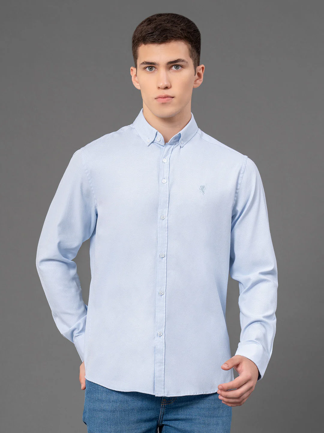 Sky Blue Dobby Shirt for Men