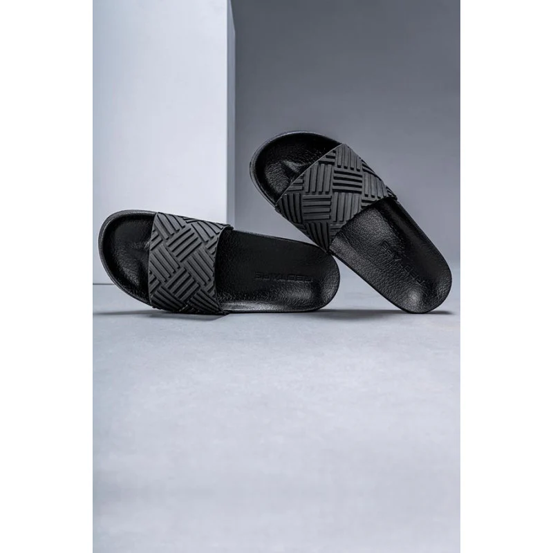 Slip-On Casual Sliders for Men's - Comfortable Black Men's's Sliders, Perfect for Casual Looks