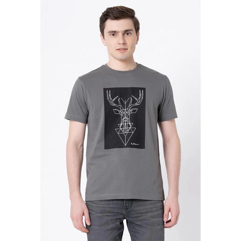 Space Grey Graphic Print Pure Cotton Men's T-Shirt
