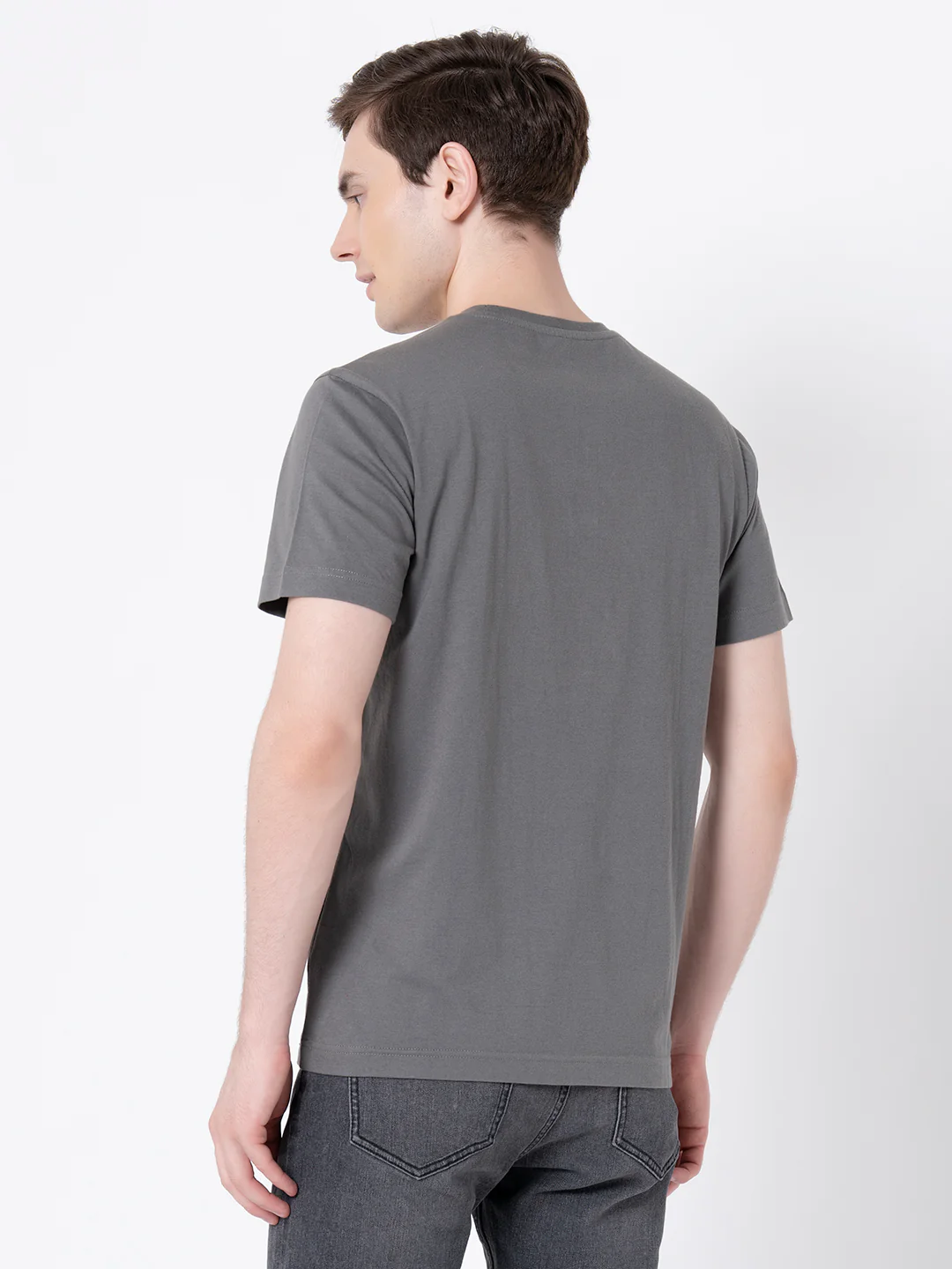 Space Grey Graphic Print Pure Cotton Men's T-Shirt - Image 3