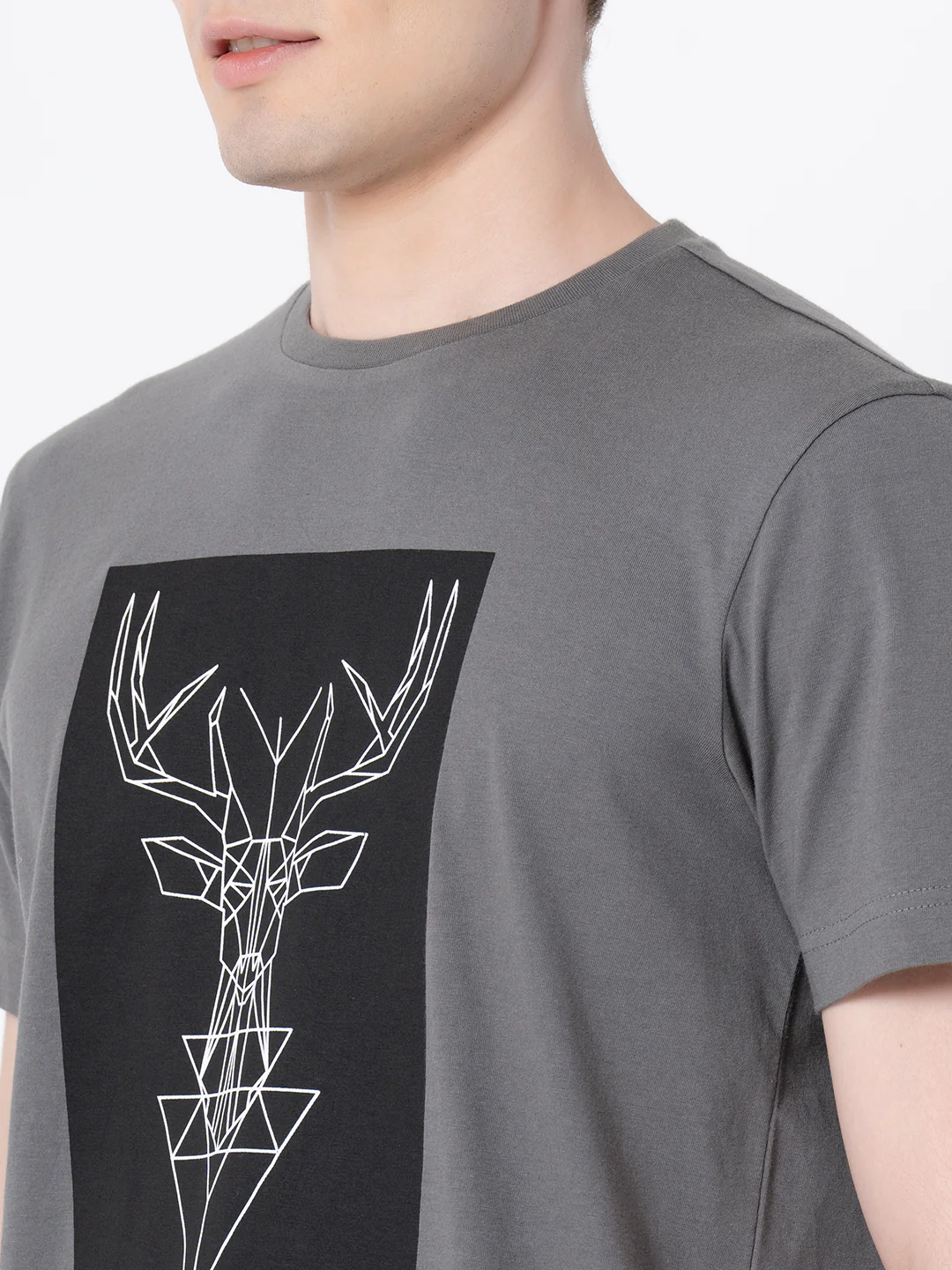 Space Grey Graphic Print Pure Cotton Men's T-Shirt - Image 4