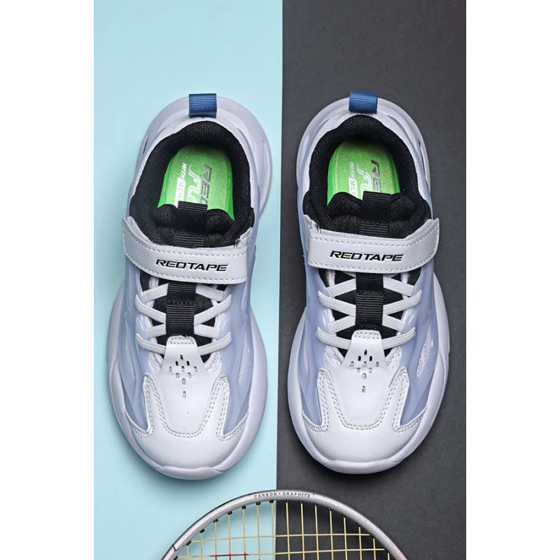 Unisex Kids White And Blue Sports Shoes