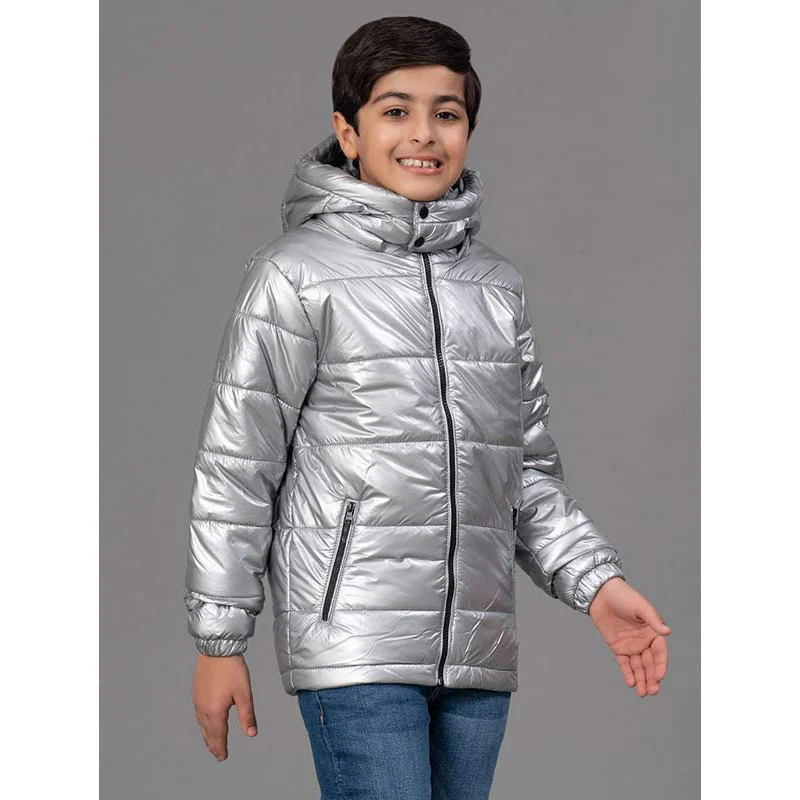 Unisex Metallic Grey Jacket for Kids - Image 2