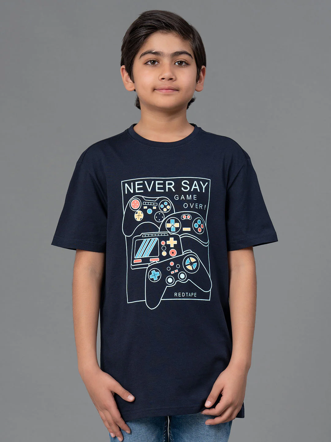 Unisex T-Shirt for Kids- Best in Comfort| Cotton| Navy Color| Round Neck